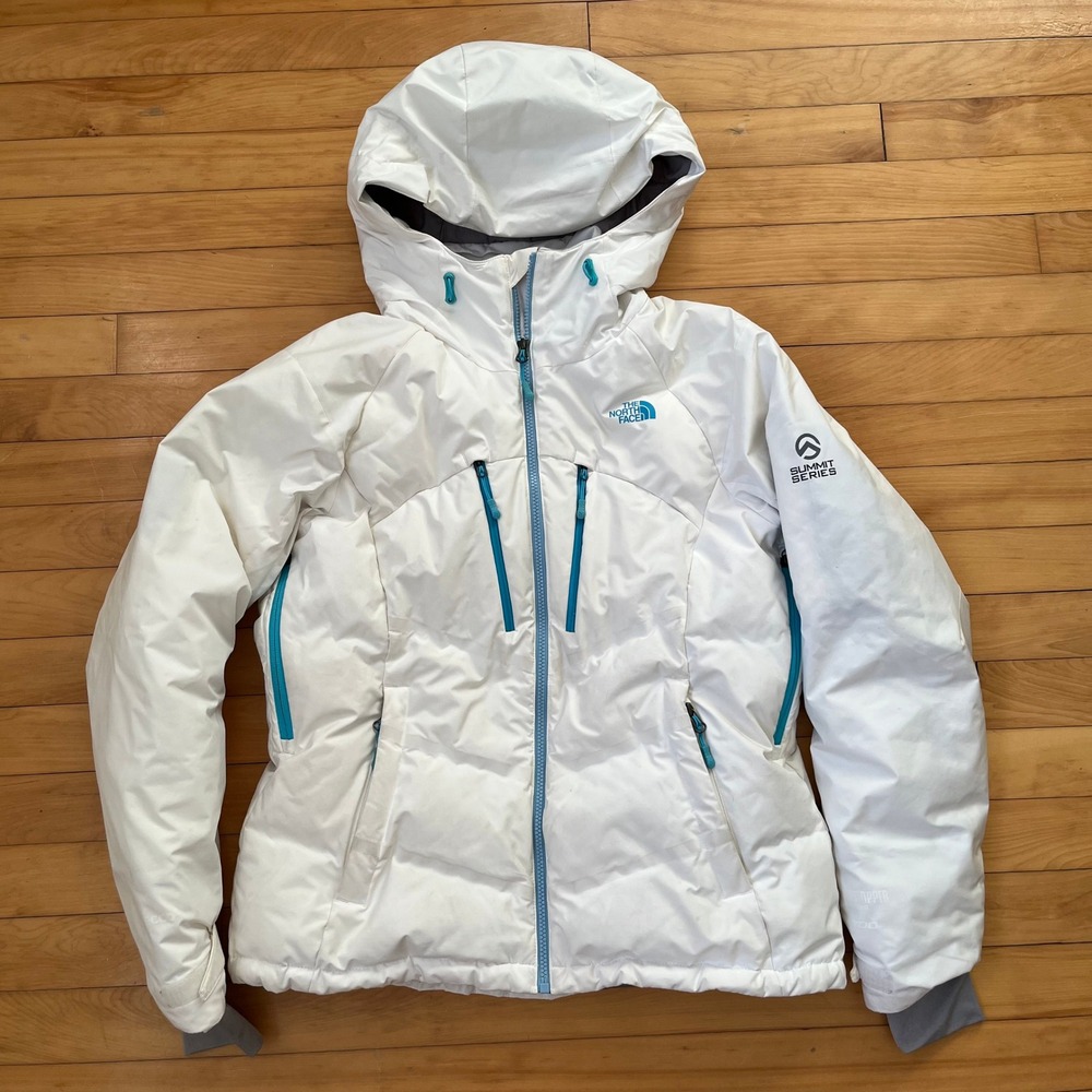 The North Face Summit Series Windstopper 700 Down Puffer Jacket White Blue Large